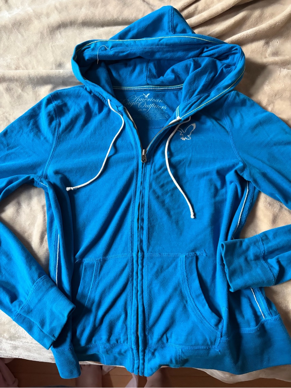 Vintage American Eagle Outfitters Blue Zip-Up Hoodie
